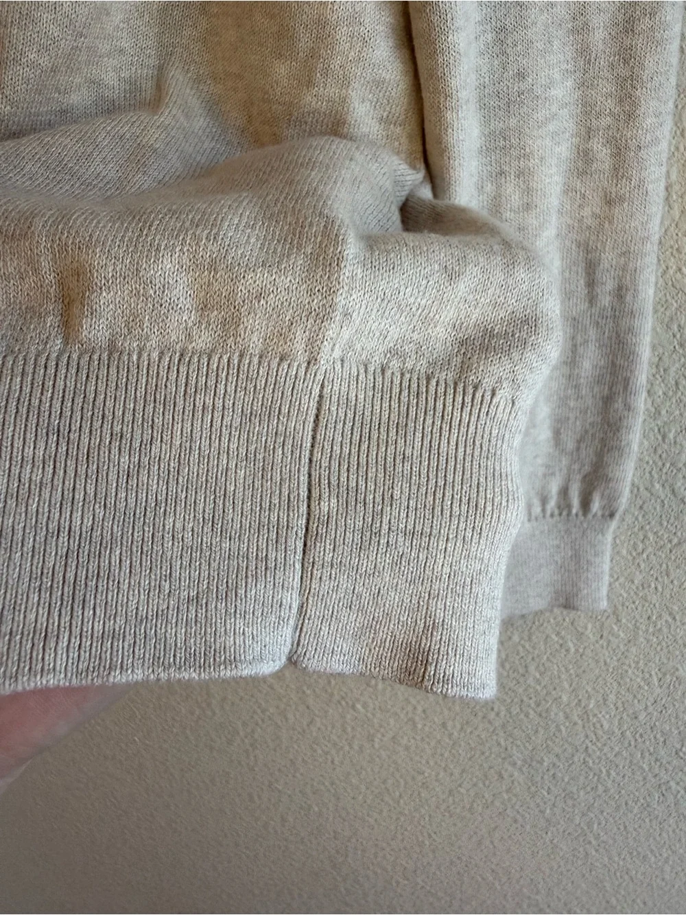 NWT Nordstrom Men's Cotton Cashmere Crew Neck Sweater Oatmeal Beige Size S